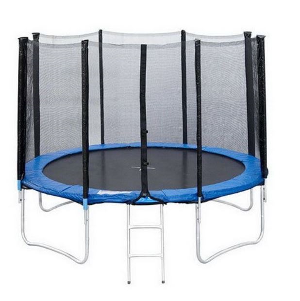 

Батут SportElite GB10202-10FT 305x226 см, синий/черный, 10FT 3,05м с защитной сеткой и лестницей GB10202-10FT