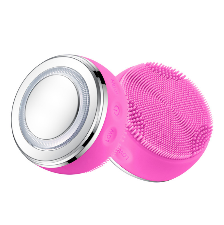 Силиконовая массажная щеточка MyPads щетка для очищения лица с массажным эффектом, розовая