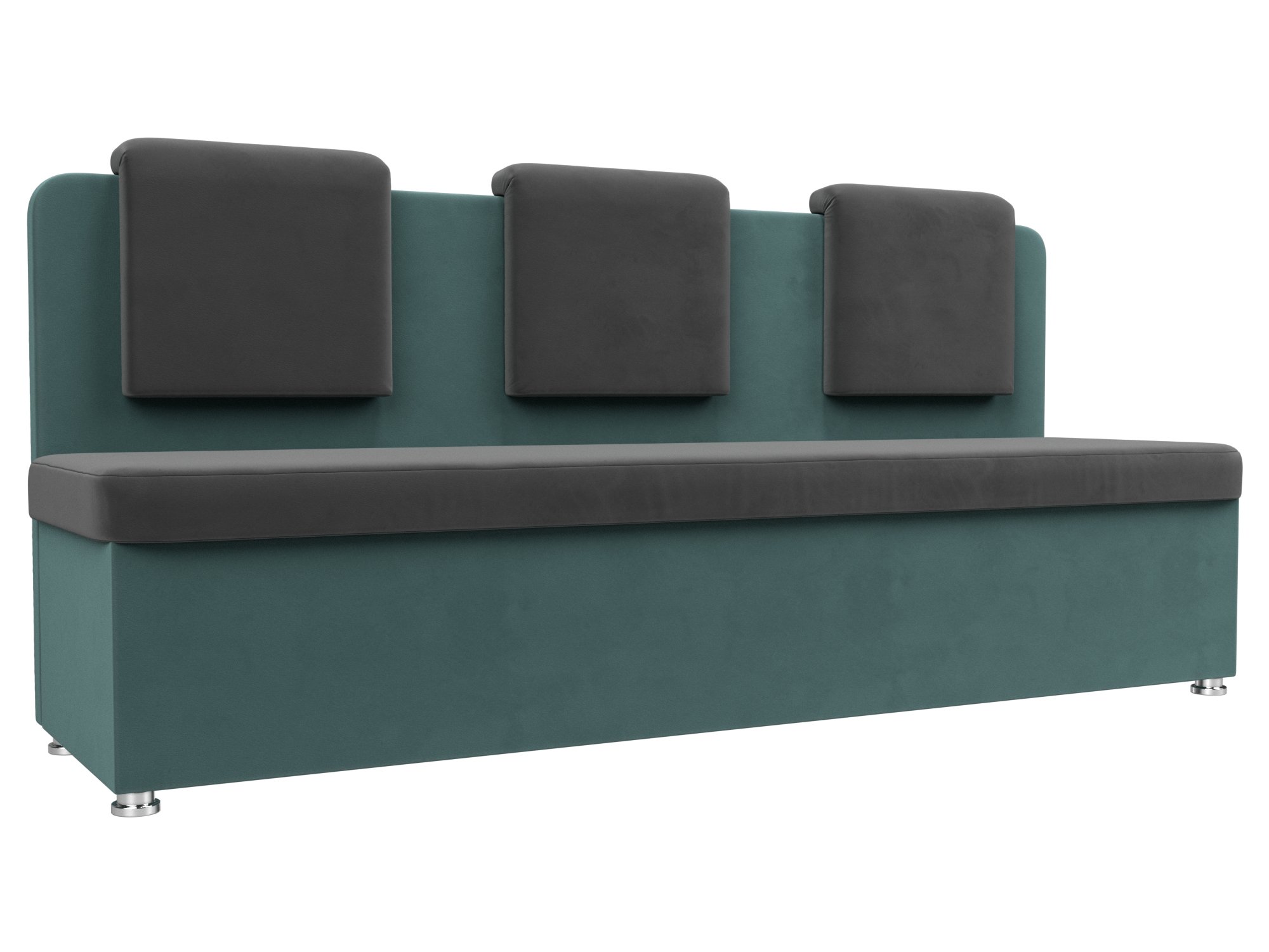 

Диван кухонный Лига Диванов Маккон 3-х местный 185x54x89, велюр, серый/бирюзовый, Маккон 3-х местный