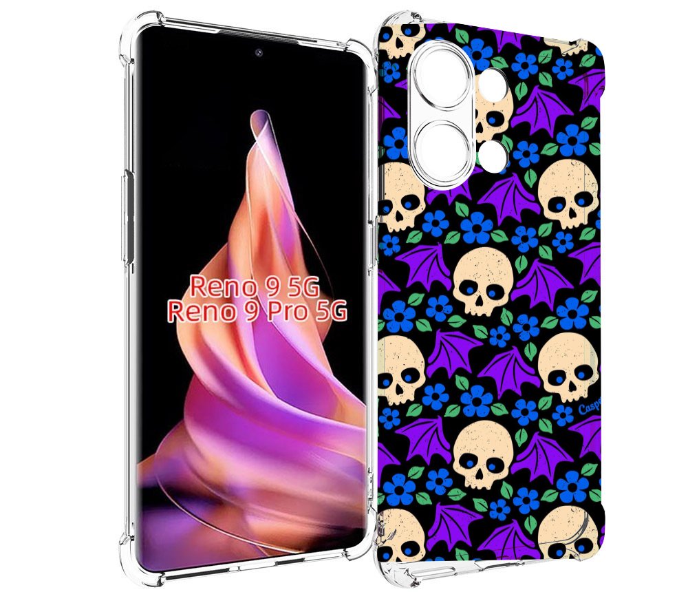 

Чехол MyPads крылатые черепа для Oppo Reno 9/Reno 9 Pro, Прозрачный, Tocco