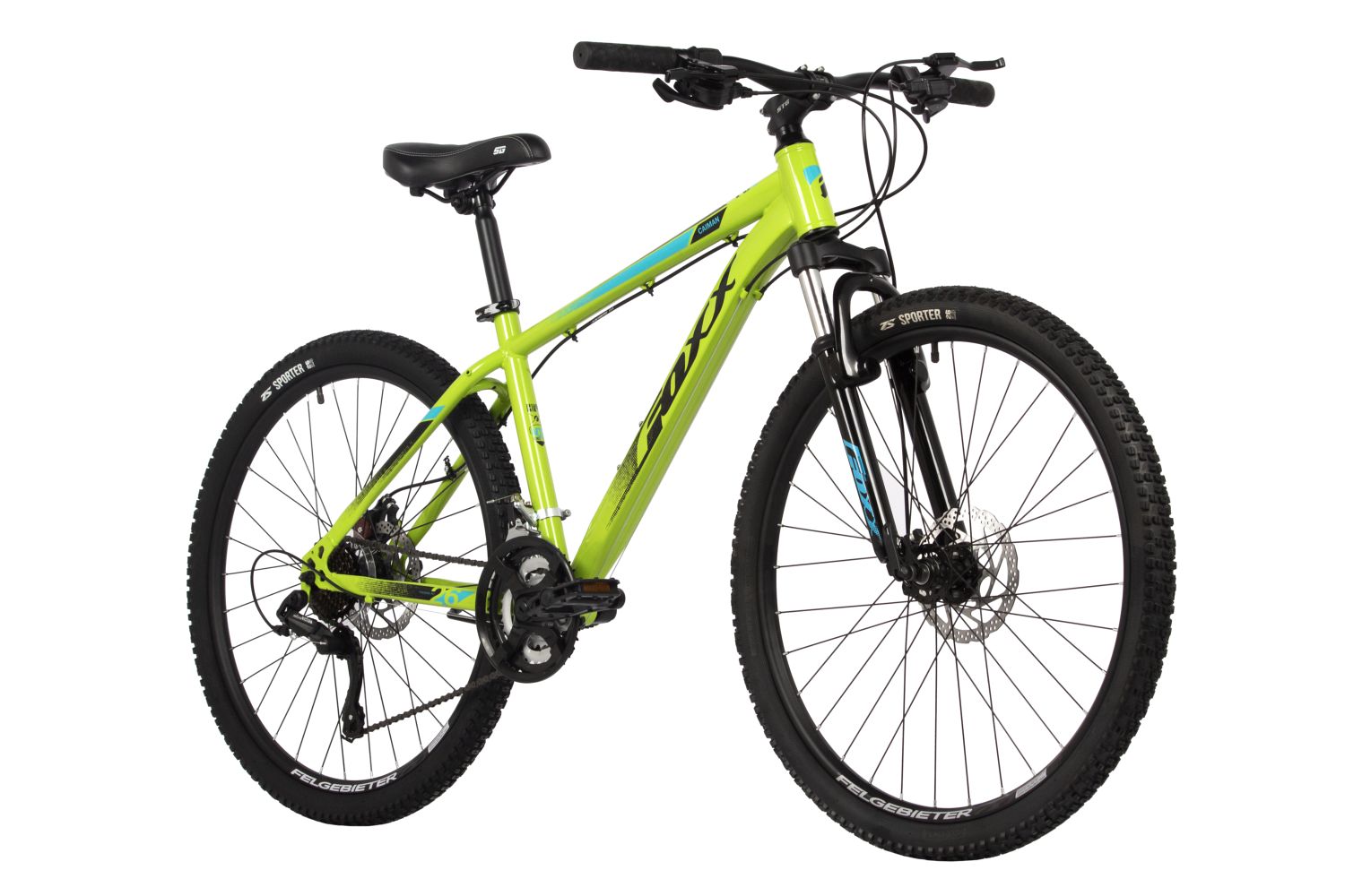 Велосипед FOXX CAIMAN 2024 г, 160-165 см, лимонный