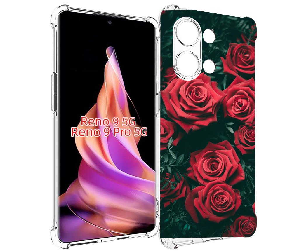 

Чехол MyPads красные-бархатные-розы для Oppo Reno 9/Reno 9 Pro, Прозрачный, Tocco