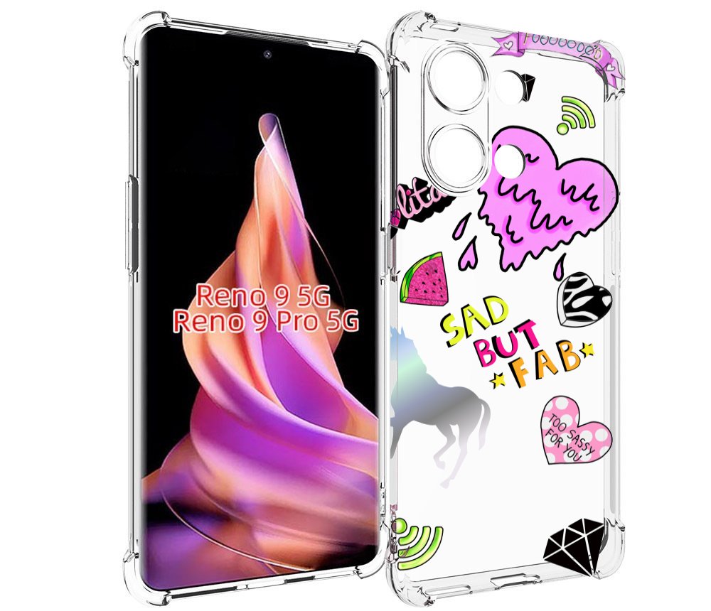 

Чехол MyPads красивые-смайлики для Oppo Reno 9/Reno 9 Pro, Прозрачный, Tocco