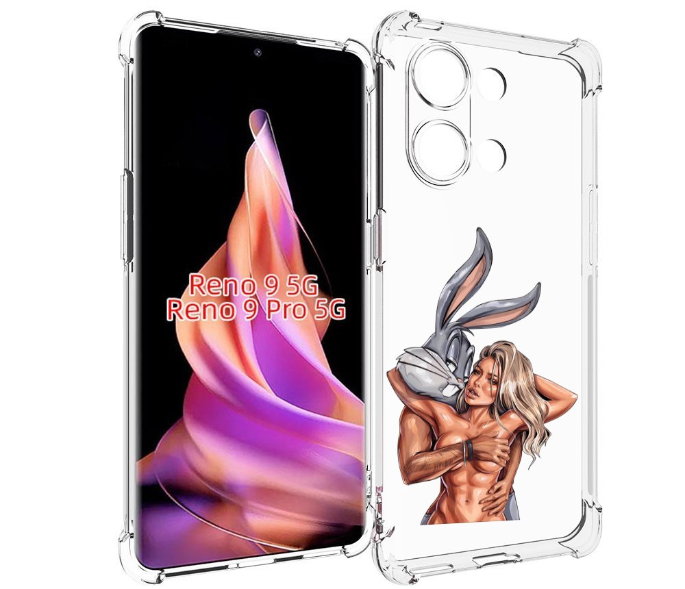 

Чехол MyPads красивая-девушка-с-бак-банни женский для Oppo Reno 9/Reno 9 Pro, Прозрачный, Tocco