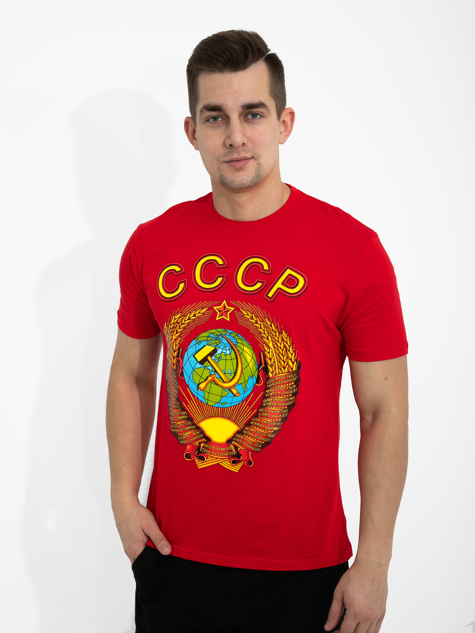 

Футболка мужская 25078 красная 50 RU, Красный, 25078