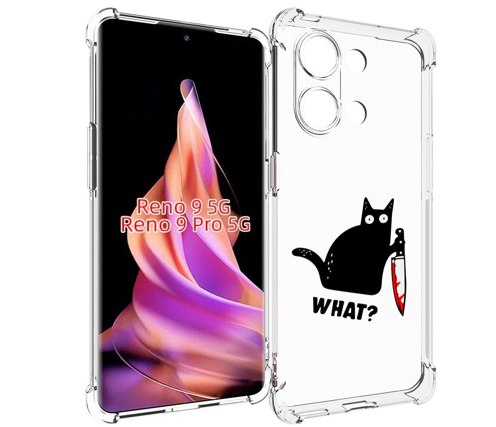 

Чехол MyPads котик-убийца для Oppo Reno 9/Reno 9 Pro, Прозрачный, Tocco