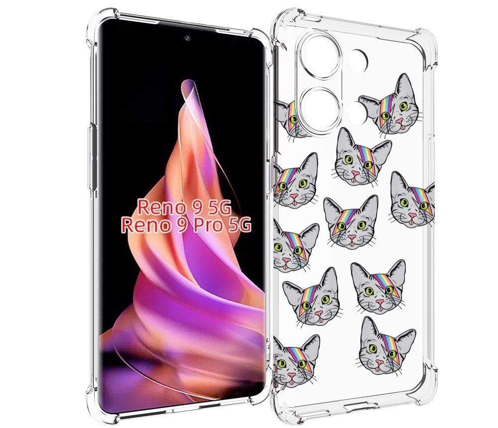 

Чехол MyPads кот-с-молнией-на-лбу для Oppo Reno 9/Reno 9 Pro, Прозрачный, Tocco