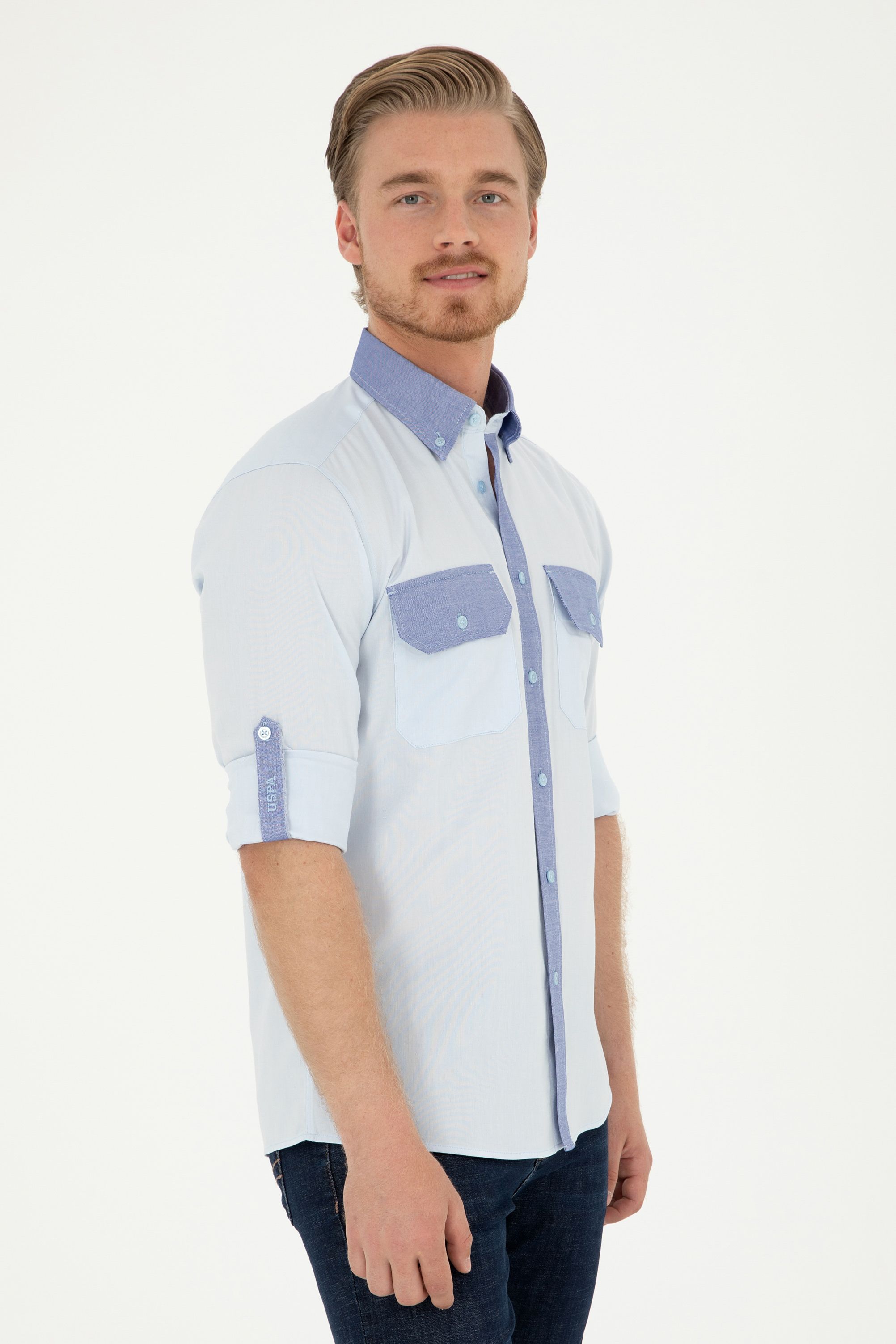 

Рубашка мужская U.S. POLO Assn. G081SZ0040KOTE голубая L, Голубой, G081SZ0040KOTE