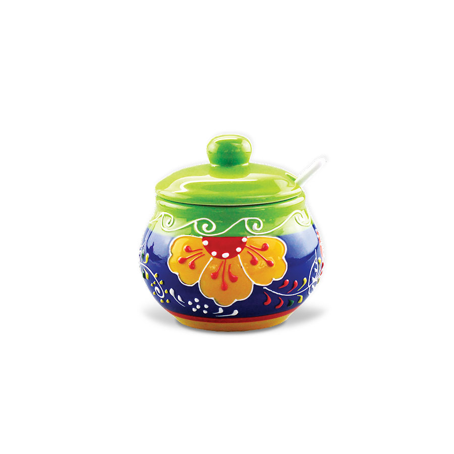 

Сахарница FEEL AT HOME Traditions MR-20007-09, керамика, с ложкой, Разноцветный, Lotus