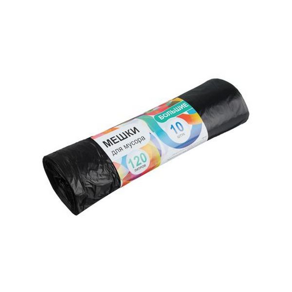 фото Мешки для мусора 120л, 10шт, стандарт, рулон nobrand