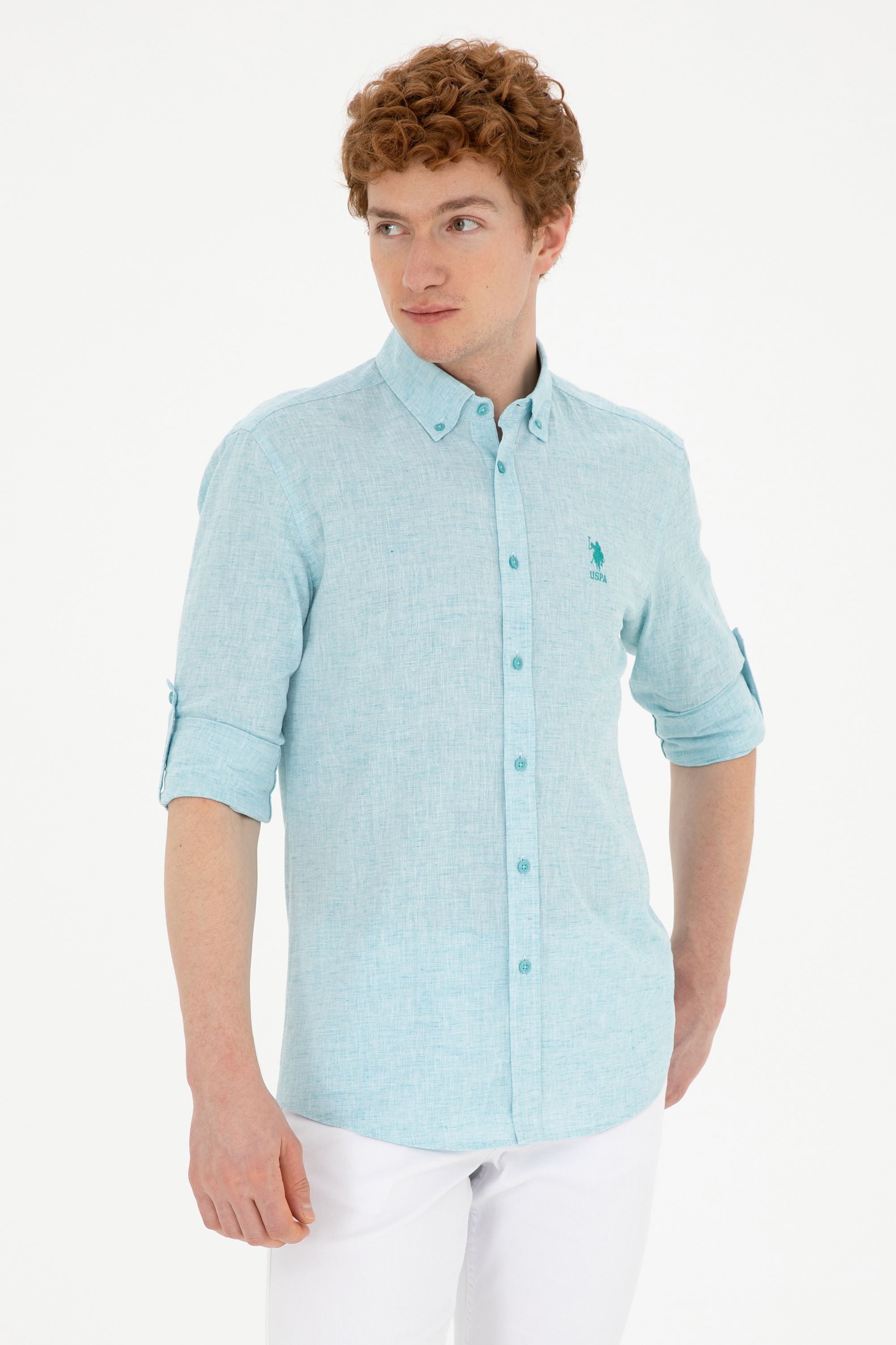 

Рубашка мужская U.S. POLO Assn. G081SZ0040MADRO голубая L, Голубой, G081SZ0040MADRO