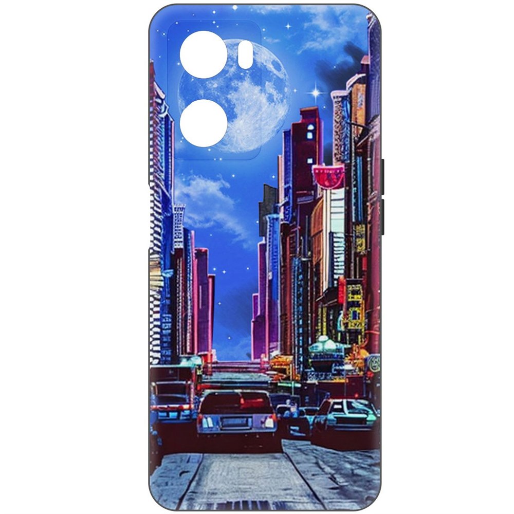 

Чехол-накладка Софт Ночной город для Oppo A57s, Черный