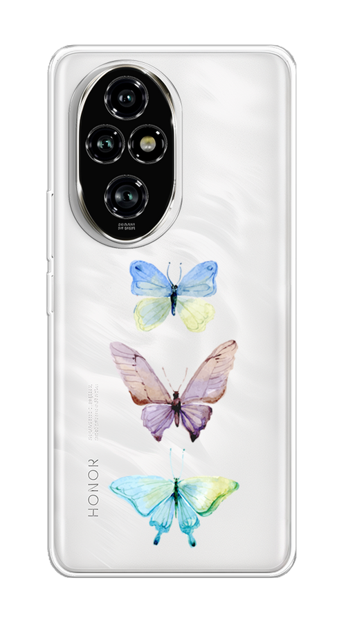 

Чехол на Honor 200 Pro "Акварельные бабочки", Бирюзовый;розовый, 6124850-1