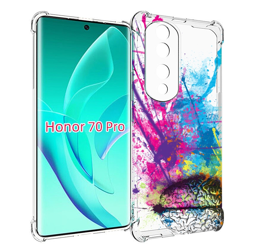 

Чехол MyPads яркий красочный мозг для Honor 70 Pro / 70 Pro Plus, Прозрачный, Tocco