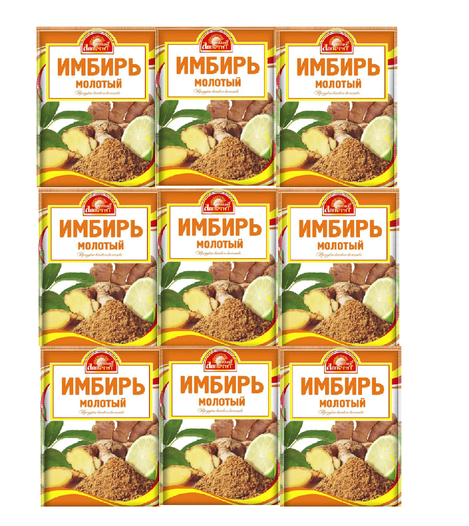 

Имбирь Русский аппетит молотый порошок, 10 г х 9 шт, порошок