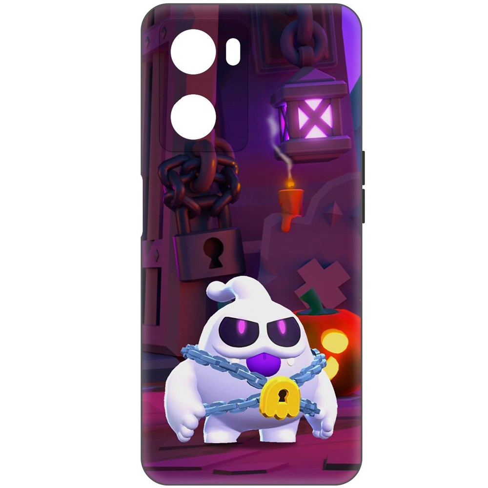 

Чехол-накладка Софт Brawl Stars - Призрак Скуик для Oppo A57s, Черный