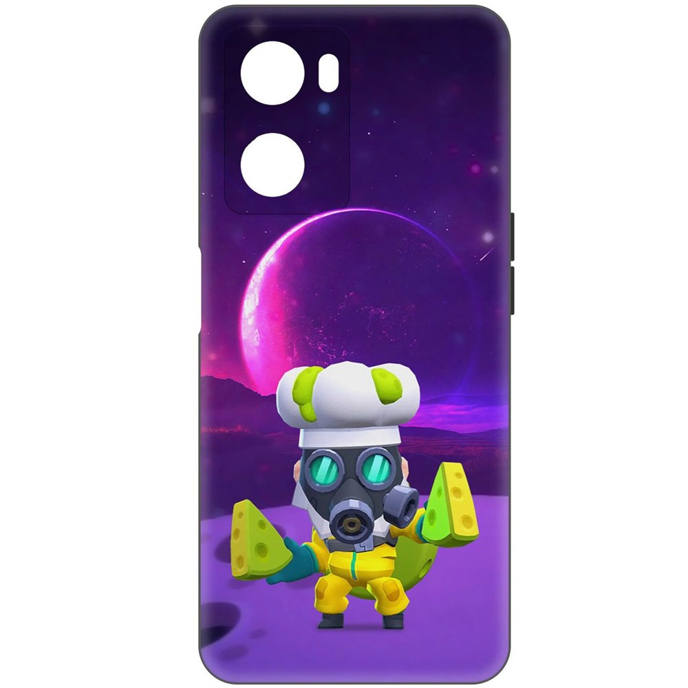 

Чехол-накладка Софт Brawl Stars - Майк с плесенью для Oppo A57s, Черный