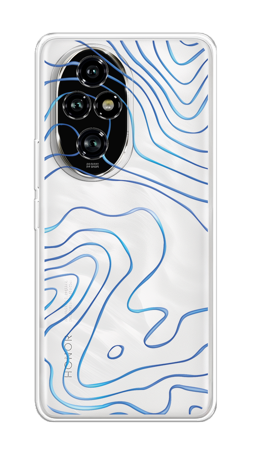 

Чехол на Honor 200 Pro "Blue lines", Прозрачный;синий, 6124850-1