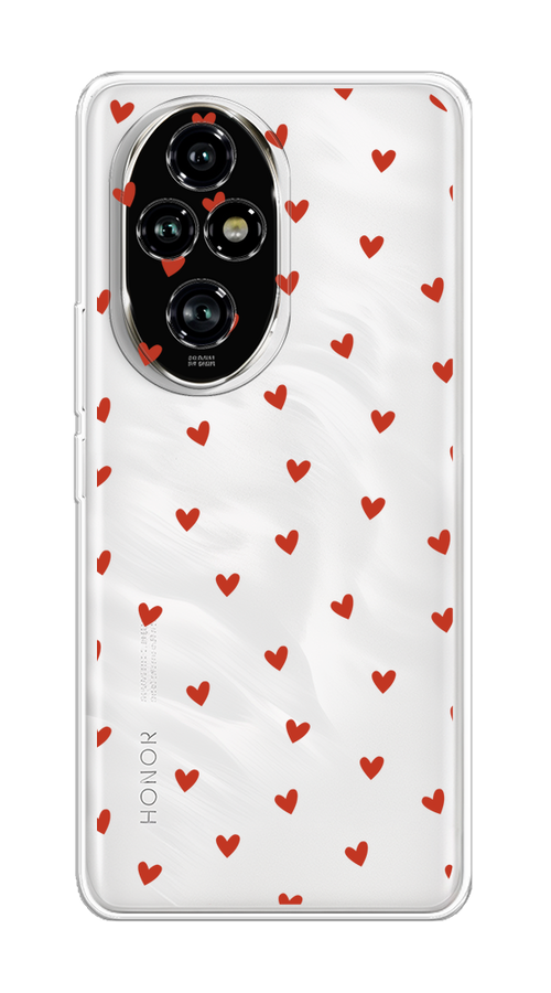 

Чехол на Honor 200 Pro "Red hearts", Красный;прозрачный, 6124850-1