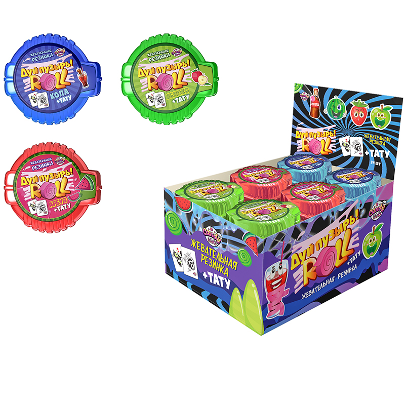 

Жевательная резинка Candy lab Дуй пузырь! ROLL + тату, ассорти