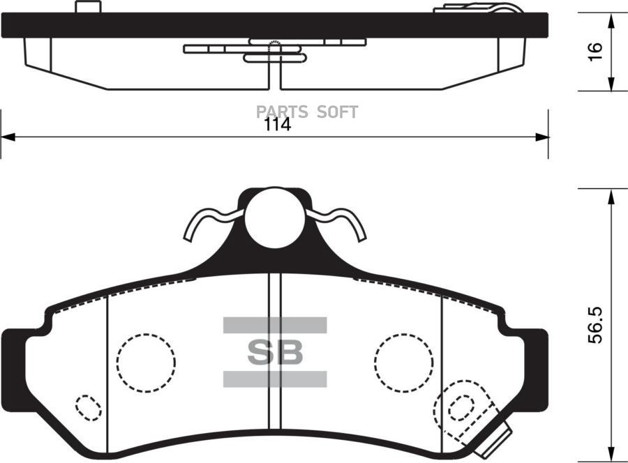 

Колодки задние TOYOTA CAMRY V30 SP1236 1шт SANGSIN BRAKE SP1236