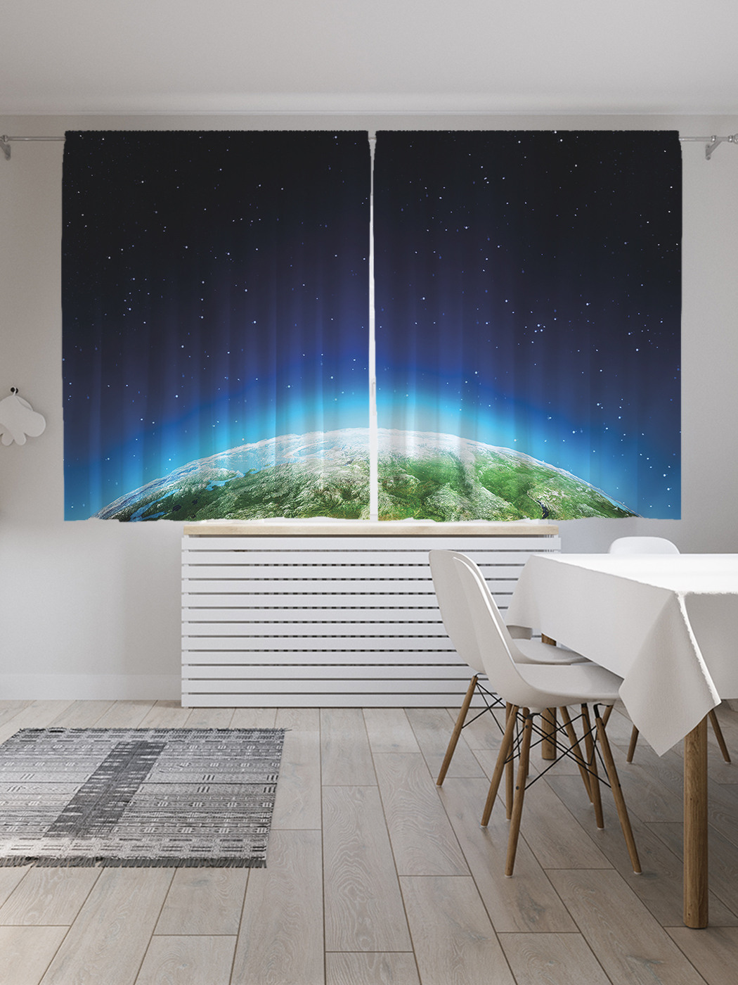 

Шторы с фотопечатью JoyArty "Евразия" из сатена, 290х180 см