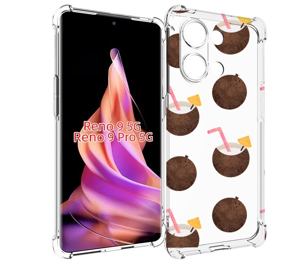 

Чехол MyPads кокосики для Oppo Reno 9/Reno 9 Pro, Прозрачный, Tocco