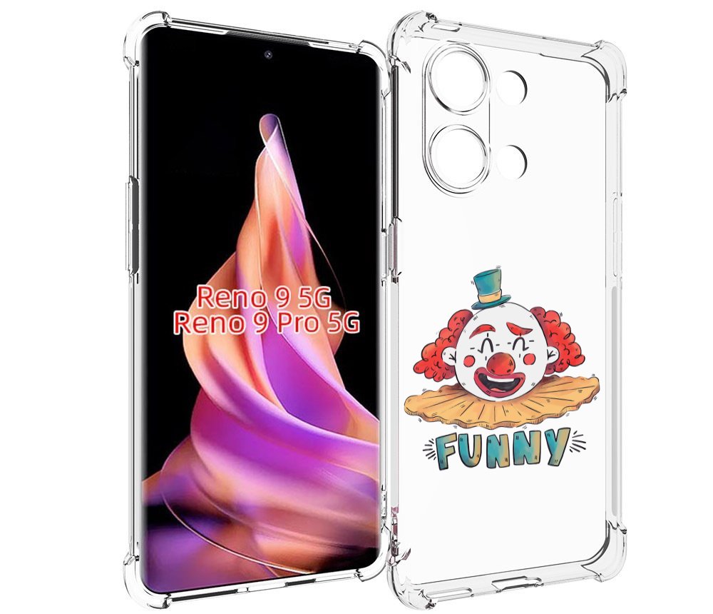 

Чехол MyPads клоун-смешной для OPPO Reno 9 / Reno 9 Pro, Прозрачный, Tocco