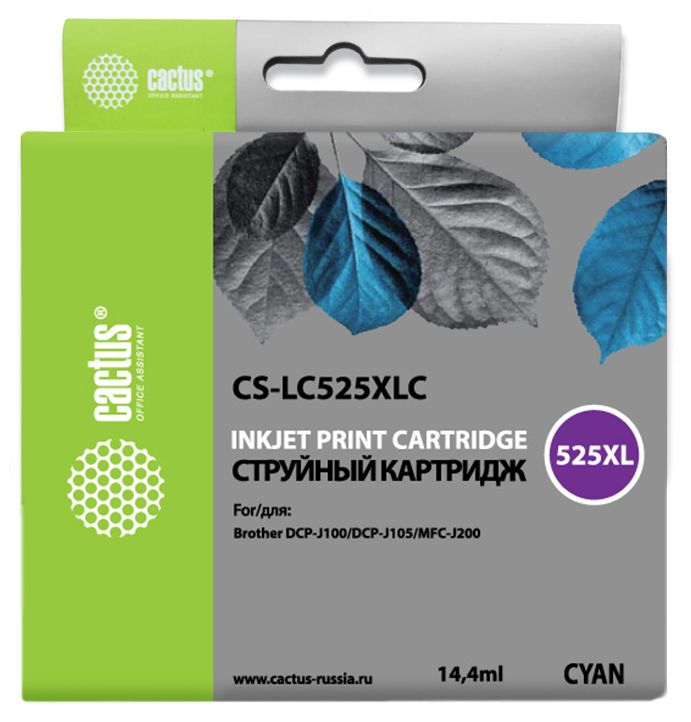 

Картридж LC-525 XL Cyan для принтера Brother, Голубой, LC-525 XL Cyan