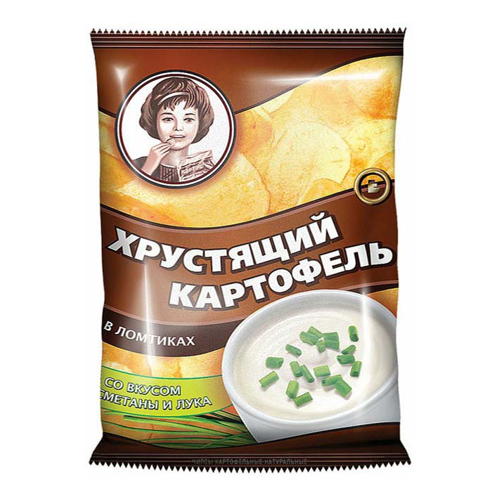 Чипсы картофельные Хрустящий картофель со вкусом сметаны и лука 40 г