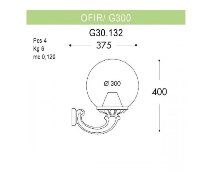 

Настенный светильник уличный Globe 300 G30.132.000.VZE27, 207424