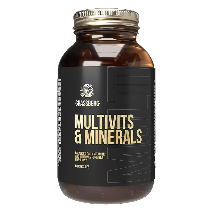 

Витаминно-минеральный комплекс Grassberg Multivits & Minerals 60 капсул, Multivits & Minerals