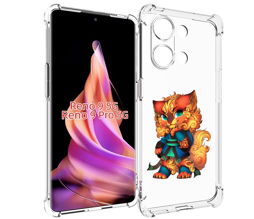 

Чехол MyPads золотой-кот для Oppo Reno 9/Reno 9 Pro, Прозрачный, Tocco