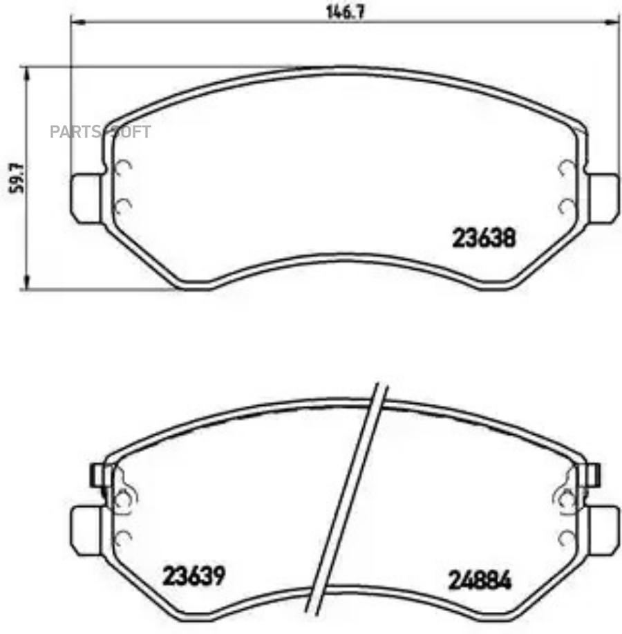 

Тормозные колодки brembo P37007