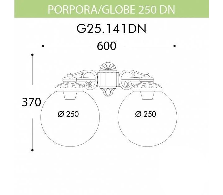 фото Настенный светильник уличный globe 250 g25.141.000.wze27dn fumagalli