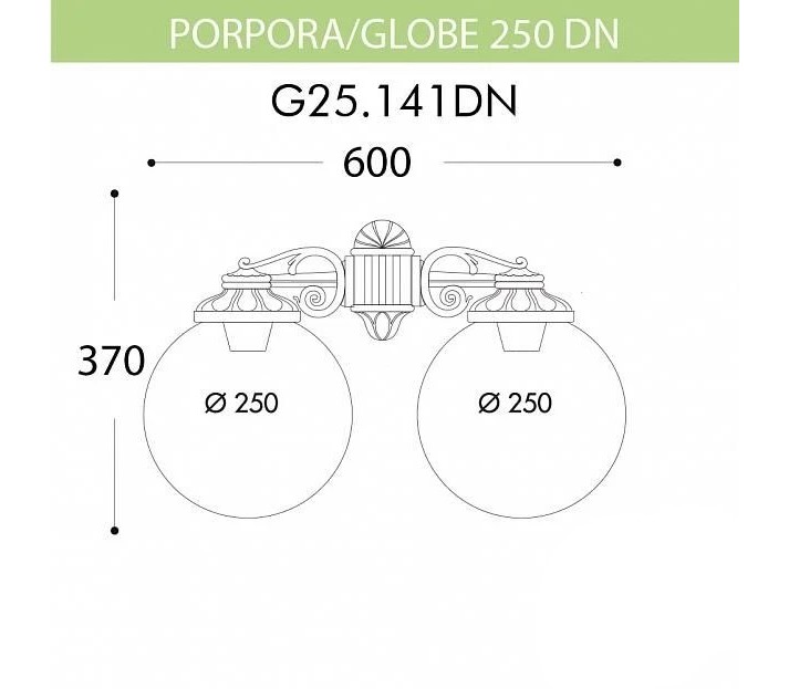 фото Настенный светильник уличный globe 250 g25.141.000.vze27dn fumagalli