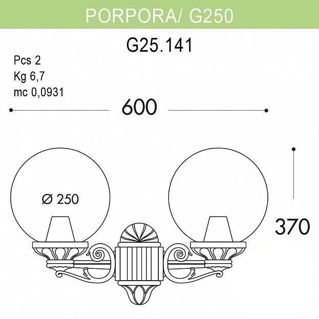 фото Настенный светильник уличный globe 250 g25.141.000.vze27 fumagalli