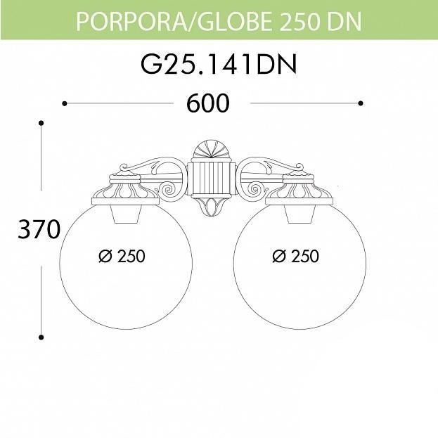 фото Настенный светильник уличный globe 250 g25.141.000.vxe27dn fumagalli