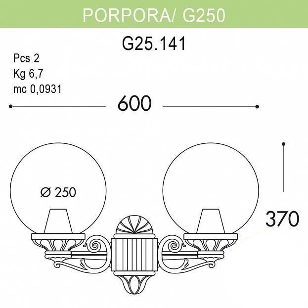 фото Настенный светильник уличный globe 250 g25.141.000.bze27 fumagalli