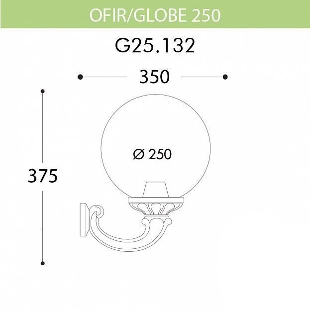 фото Настенный светильник уличный globe 250 g25.132.000.vye27 fumagalli