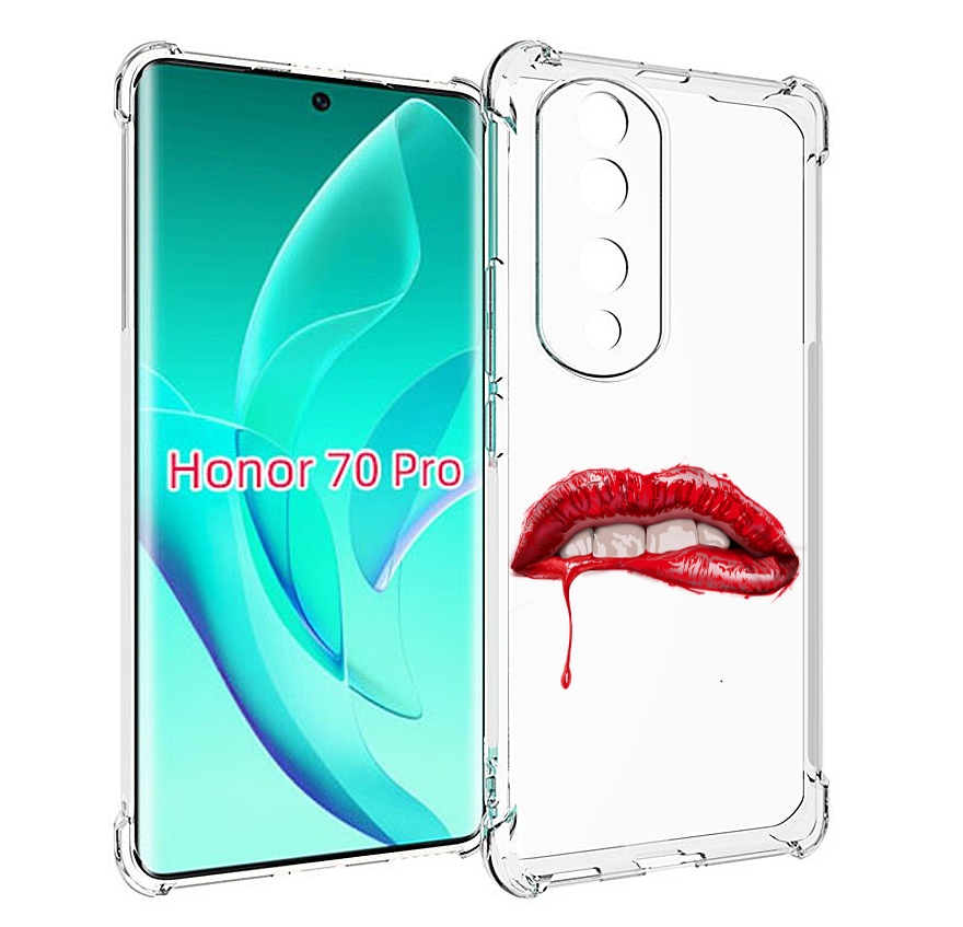 

Чехол MyPads яркие красные губы для Honor 70 Pro / 70 Pro Plus, Прозрачный, Tocco