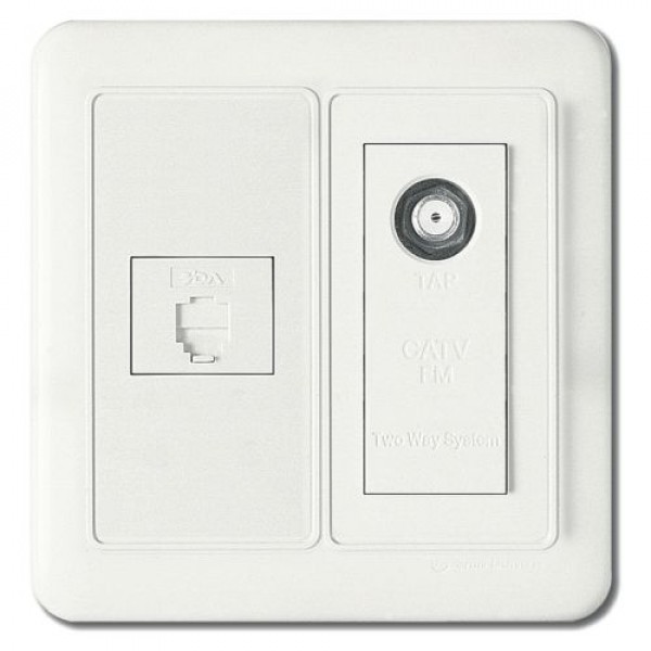 

Комбинация: Розетка TF.1+TV. Белый WST 5751 WH