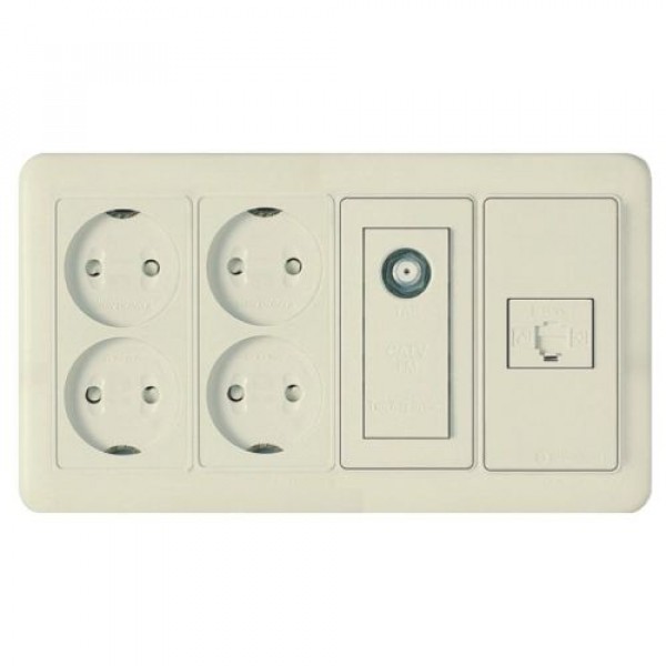 

Комбинация: Розетка 4-я + TF.1+TV. Бежевый WST 6224