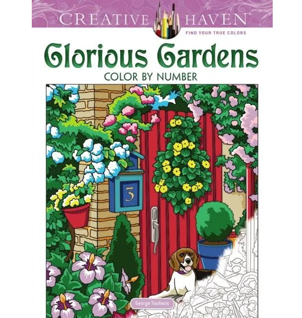 

Creative Haven Glorious Gardens Color by Number Coloring Book. Toufexis George