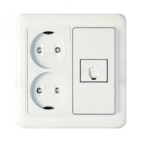 

Комбинация: Розетка 2-я + TF.1. Белый WST 5756 WH