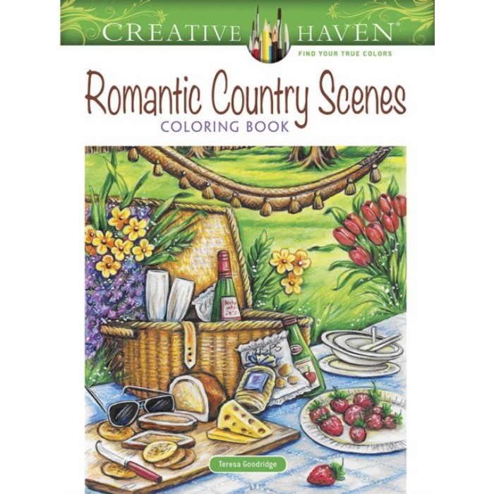 

Creative Haven Romantic Country Scenes Coloring Book. Goodridge Teresa