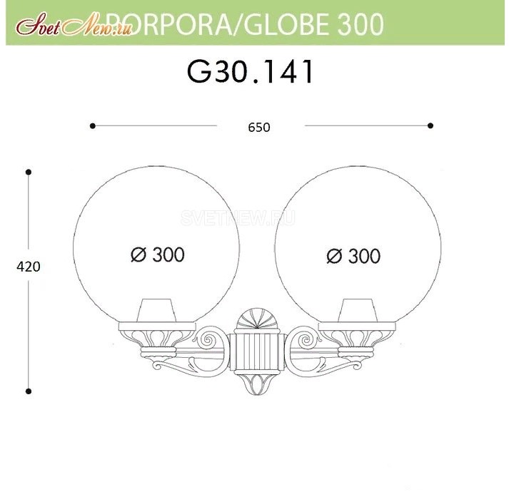 

Настенный светильник уличный Fumagalli Globe 300 G30.141.000.BZE27