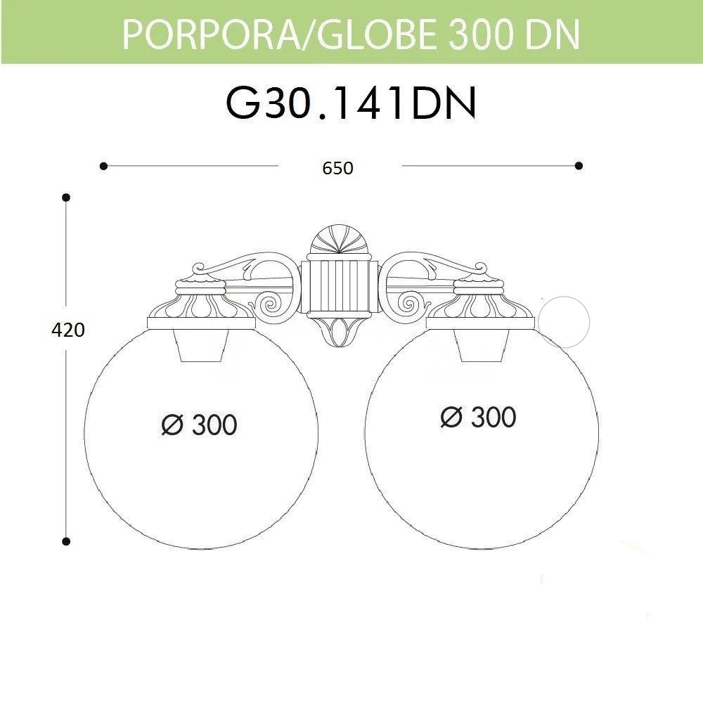 

Настенный светильник уличный Fumagalli Globe 300 G30.141.000.BYE27DN