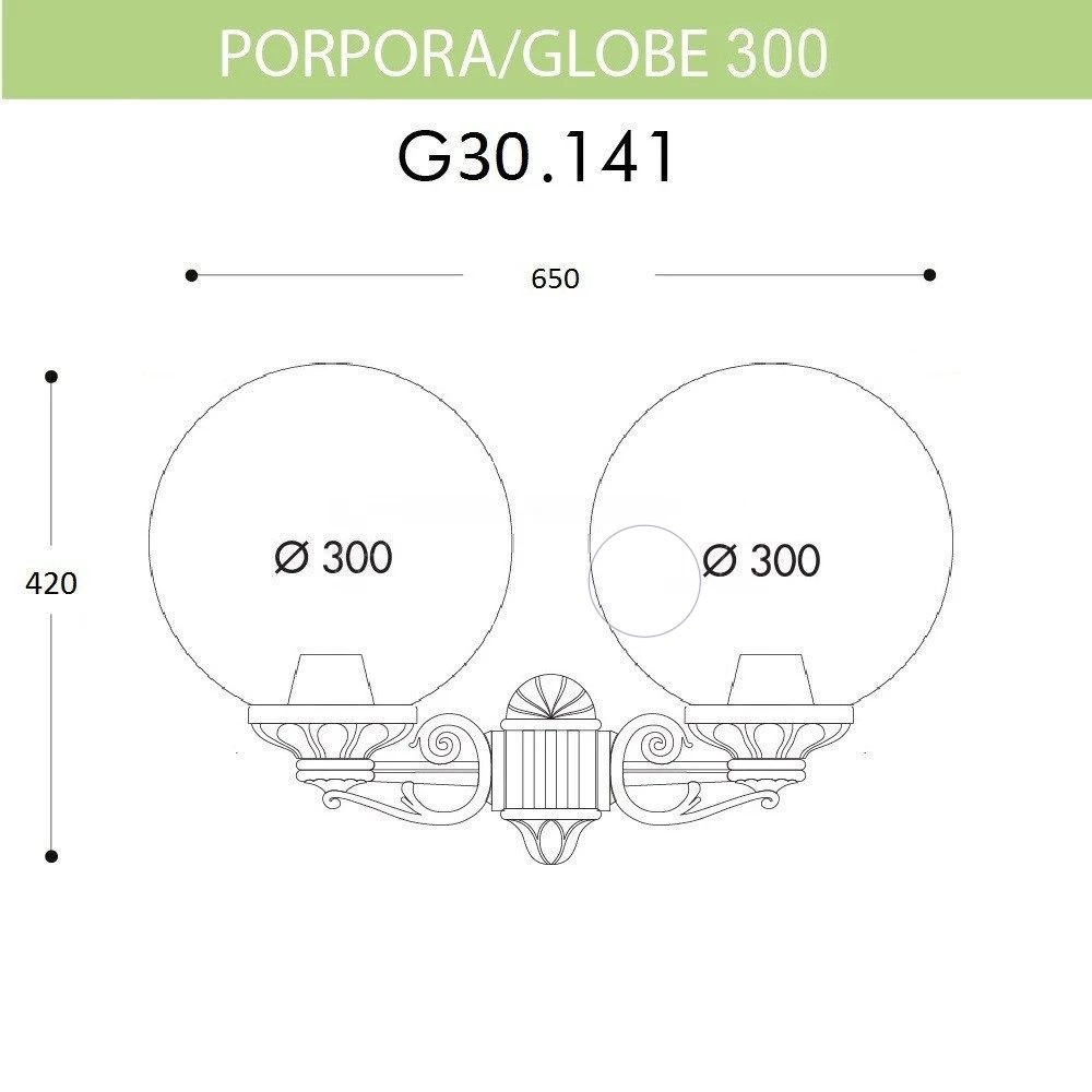 

Настенный светильник уличный Fumagalli Globe 300 G30.141.000.BYE27