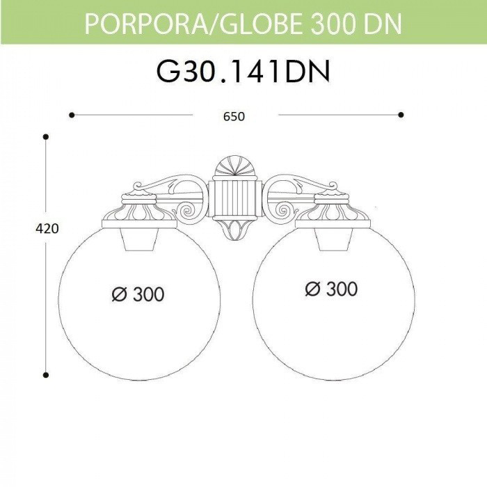 

Настенный светильник уличный Fumagalli Globe 300 G30.141.000.BXE27DN